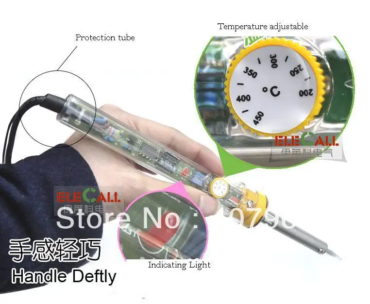 

ESI-S60 Electronical Iron soldering welding 60W 220-240V adjustable temperature 200 to 450C with indicator light