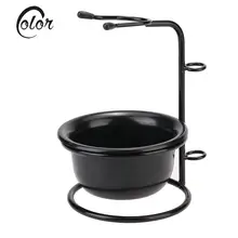 Нержавеющая сталь 2 в 1 для бритья щетка стойка для бритвенного станка держатель+ чаша для бритья/Набор кружек мужской инструмент для бритья здоровье