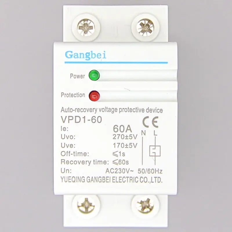 VPD1 60A 230V Din rail автоматическое восстановление подключения под напряжением и