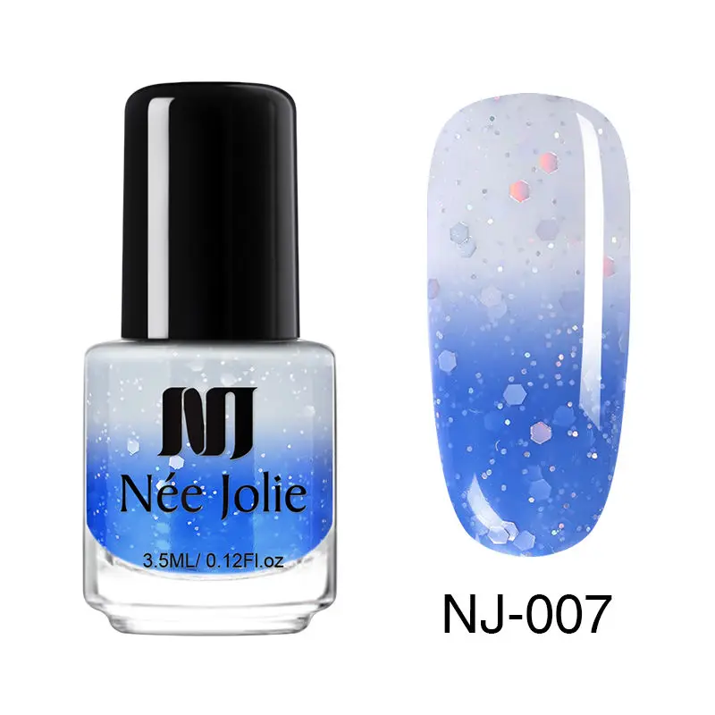 Температурный меняющий цвет Лак для ногтей, термолак для ногтей, Быстросохнущий лак для ногтей, для украшения ногтей - Цвет: NJ007 3.5ml