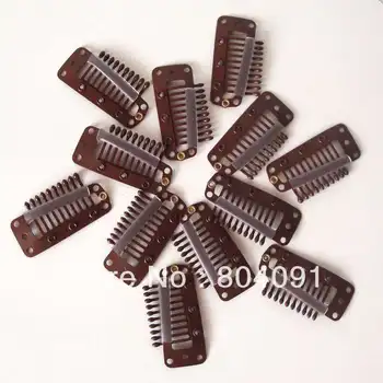 

wig clips hair clips 3.8cm 10 straight tooth clips dark brown color (comb clips)