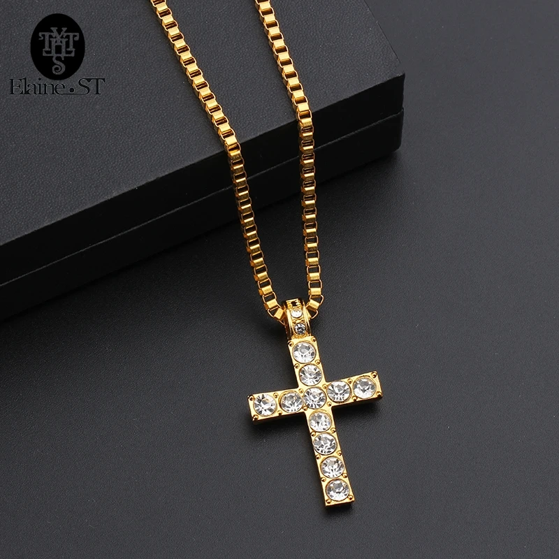Ожерелье с подвеской в виде креста стиле хип хоп для мужчин и женщин|cross pendant