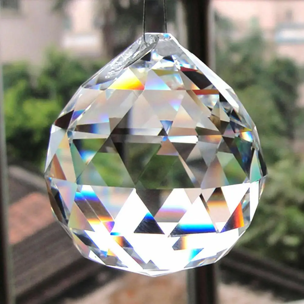 

20/30/40mm Clear Faceted Crystal Ball Chandelier Prisms Ceiling Lamp Lighting Hanging Drop Pendants Wedding Decoration