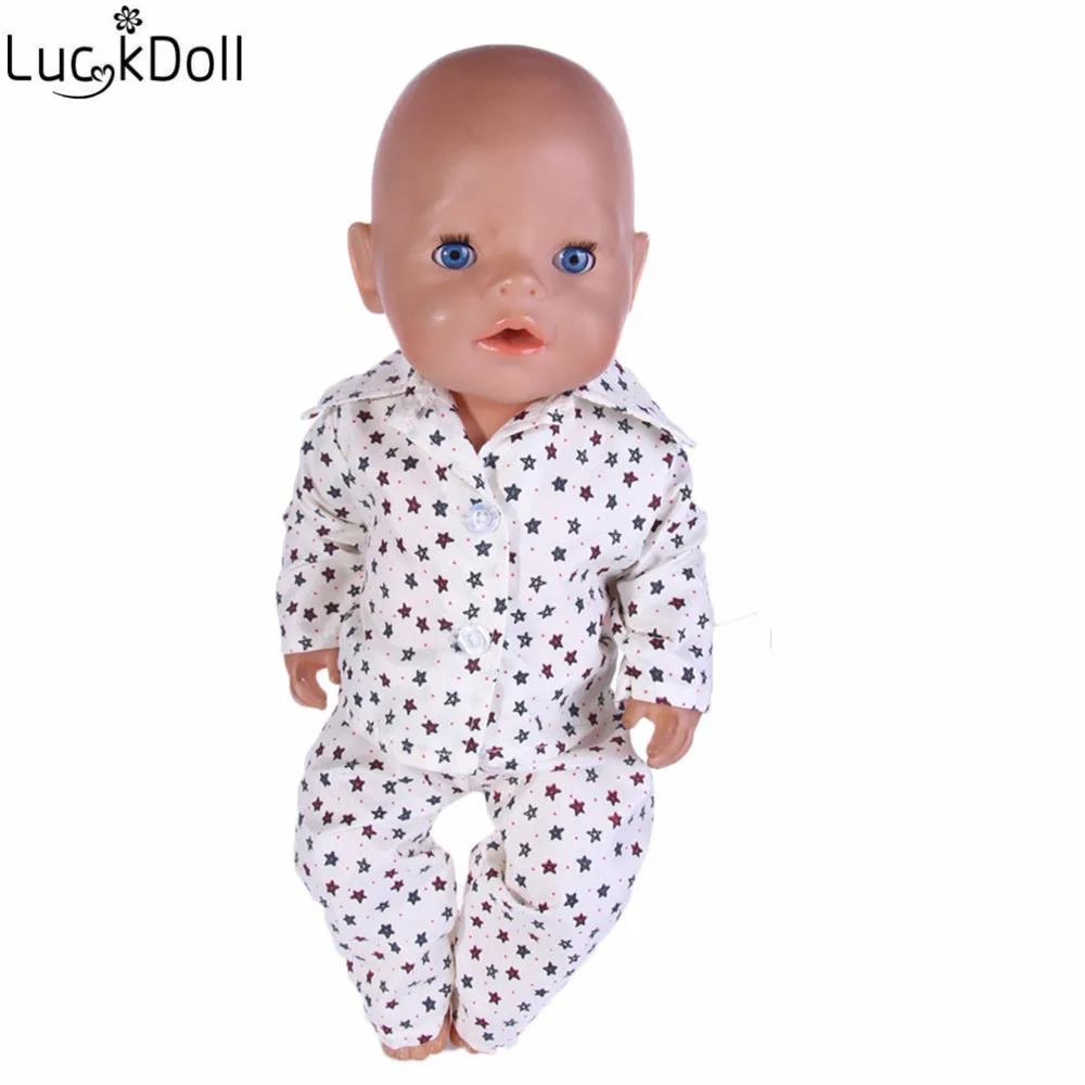 Luckydoll 15 шт. новая одежда куклы пижамы подходит 18 дюймов Американский 43 см BabyDoll аксессуары игрушки Детские лучшие рождественские подарки