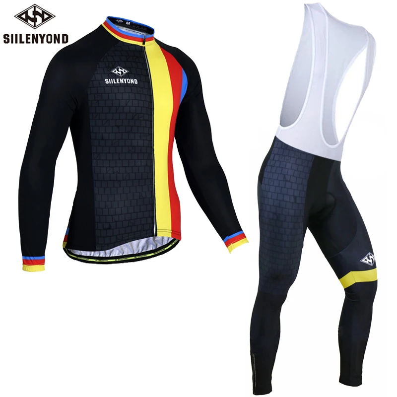 

SIILENYOND Winter Thermal Fleece Cycling Jersey Set Bike Clothes Wear Maillot Ropa Ciclismo Hombre roupa bike bicycle clothing