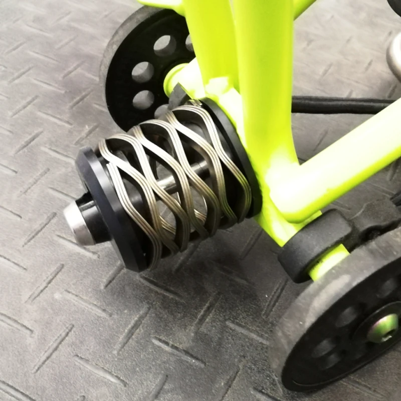 TWTOPSE CNC двойной тройной титановый мост задняя пружинная подвеска Шок для Brompton Fold велосипед задние удары нержавеющая 90 г