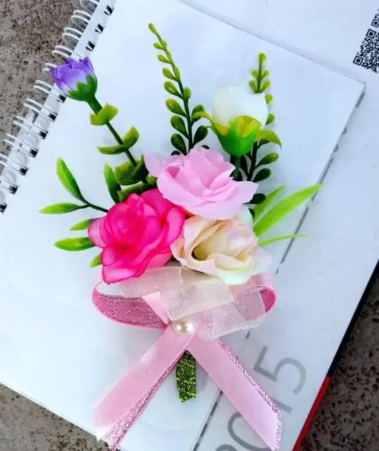Free Shipping Pink Green Bride Groom Silk Wedding Corsages And Free Shipping Pink Green Bride Groom Silk Wedding Corsages And Boutonnieres Flowers Party Prom