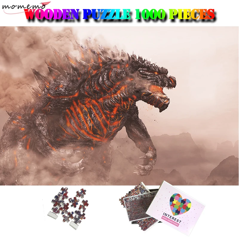 

MOMEMO Godzilla Wooden 1000 Pieces Puzzle Famous Monster Jigsaw Puzzle Customized Adults Movies Pattern Puzzle Toys Kids Gifts
