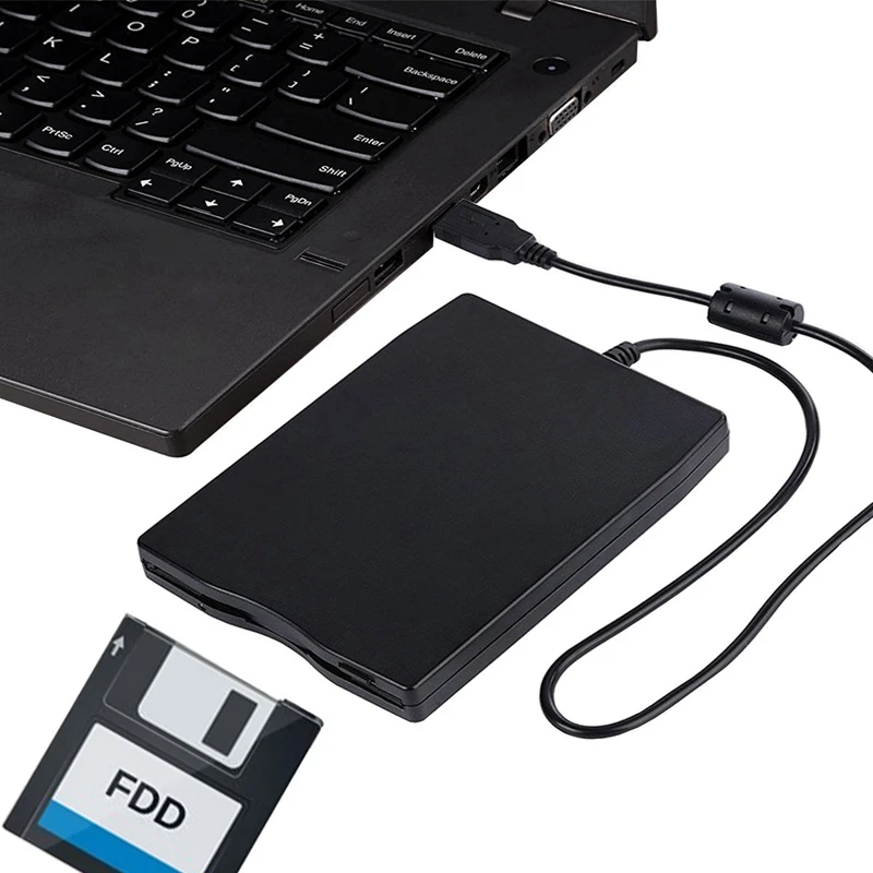 USB Floppy Drive, 3.5 inch USB External Floppy Diskette Drive 1.44 MB FDD Portable USB Drive Plug and Play for Laptops Desktop