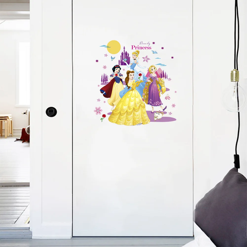 Disney ПВХ Принцесса наклейка для детской комнаты Девушка Спальня мультфильм прикроватная наклейка креативная гостиная модная наклейка