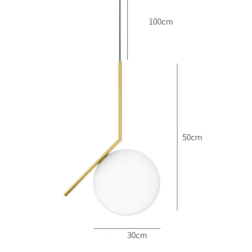 Современный светодиодный подвесной светильник из стекла, светильники для столовой спальни, матовый светодиодный подвесной светильник, стеклянный абажур, подвесной светильник - Цвет корпуса: Pendant lamps 30CM