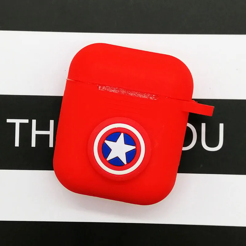 red Uteam Популярный мультяшный беспроводной Чехол для наушников для Apple AirPods, силиконовый чехол для зарядки наушников s для Airpods 2, защитный чехол - Цвет: red Uteam