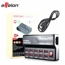 Effelon 5V12A 10 Порты и разъёмы зарядная станция кратной USB Рабочий стол быстрое Зарядное устройство для смартфонов Планшеты PC
