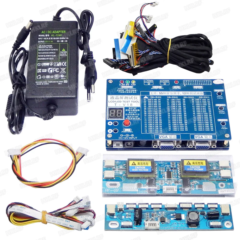T-V18 Test Tool for Panel LED LCD Screen Tester Support  7-84 Inches +Voltage Transformer Board + 14PCS  LVDS