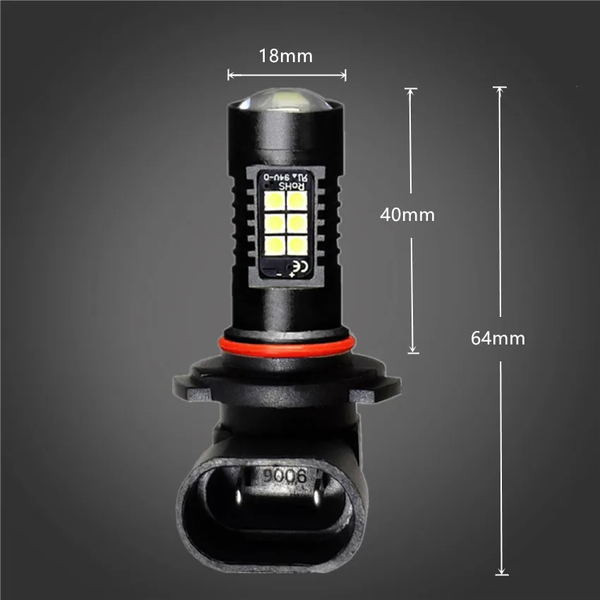 2pcs 1200Lm 9006 HB4 LED Car Lights Auto LED Bulbs White Running Lights Fog Light 6000K 12V LEDs Driving Lamp