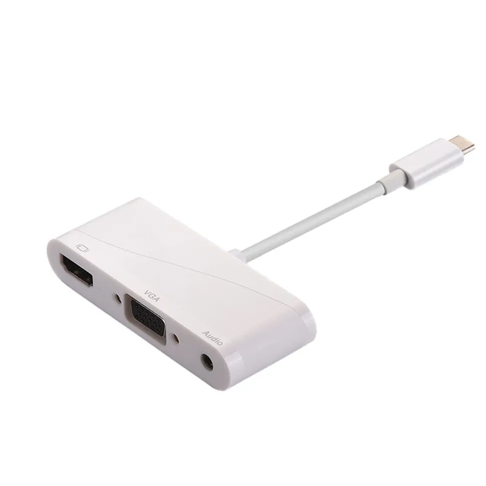 YKSO USB C Type C to HDMI VGA 3.5mm Audio Adapter 3 in 1 Thunderbolt 3 Port Compatible+USB 2.0 Converter For Macbook (10)