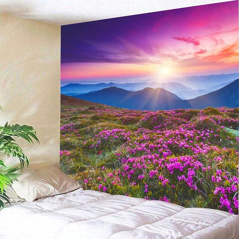 

National Beautiful Scenery Flowers Valley Meditation Chakra Fashion Fresh Style Mandala Tapestry Wall Mountain