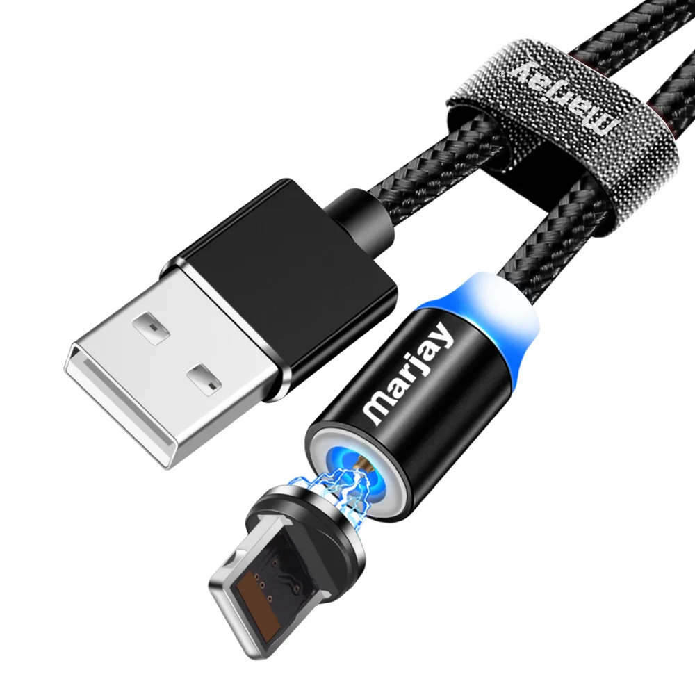 Marjay 1 м 2 м Магнитный usb-кабель светодиодный быстрое зарядное устройство зарядный кабель для iPhone XS Max XR X 5S 8 7 6s 5 se для iPhone кабель для iPad