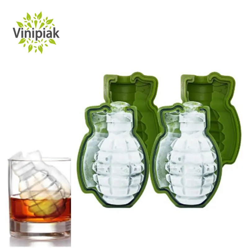 Kitchen New Silicone 2PCS/SET 3D Grenade Shape Tray Mold Bar Whiskey Wine Tool Summer Ice Cube Maker |