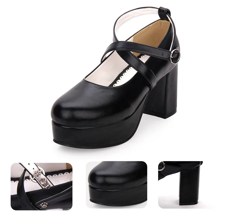 Imprimir Fiesta 47 Flock Cosplay Chica Blue Cm Mano 8 Alto Tacón 33 Negro Hecho Princesa dark Señora Mujer black Las A Angelical De white Bombas Mori Lolita Zapatos Mujeres Vestido dHw1qd