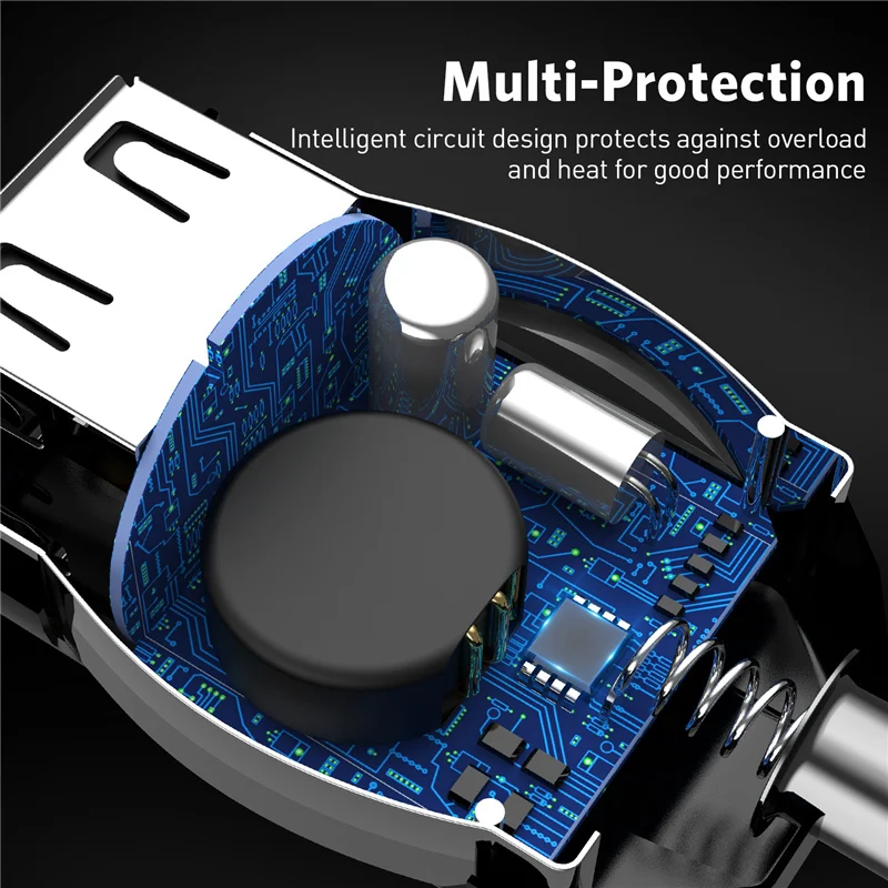 USLION البسيطة 2 ميناء USB شاحن سيارة محول ل فون سامسونج 2.1A USB شاحن الهاتف المحمول المزدوج USB سيارة- شاحن السيارات شاحن