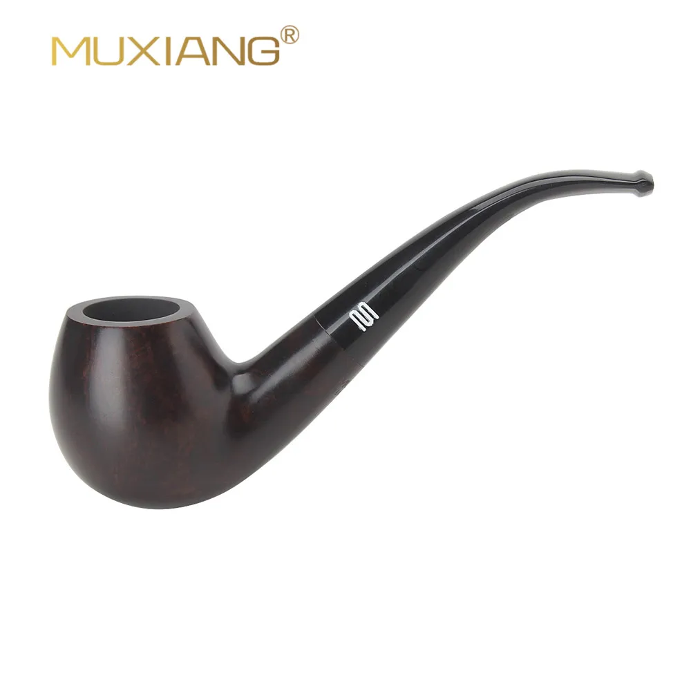 

MUXIANG Imported Briar Wood Handmade Tobacco Pipe Fit For 9mm Filters Bent Smoking Pipe with 10 Cleaning Tool Kit aa0008S