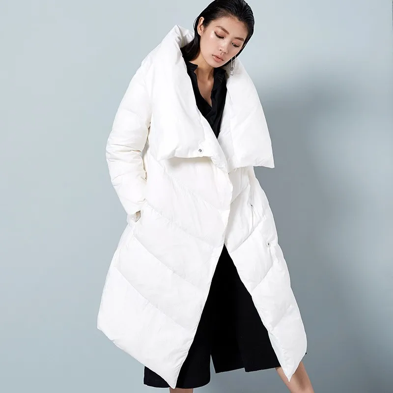 Линетт's chinoiseroy Зима Новое поступление дизайн женское официальное короткое свободное красивое белое пуховое пальто куртка верхняя одежда