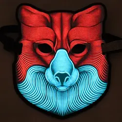 Маска Хэллоуин маски светодиодный мигающий свет Вечерние Маски косплей с активируемым музыкой мерцанием огни для хип-хоп ночного клуба