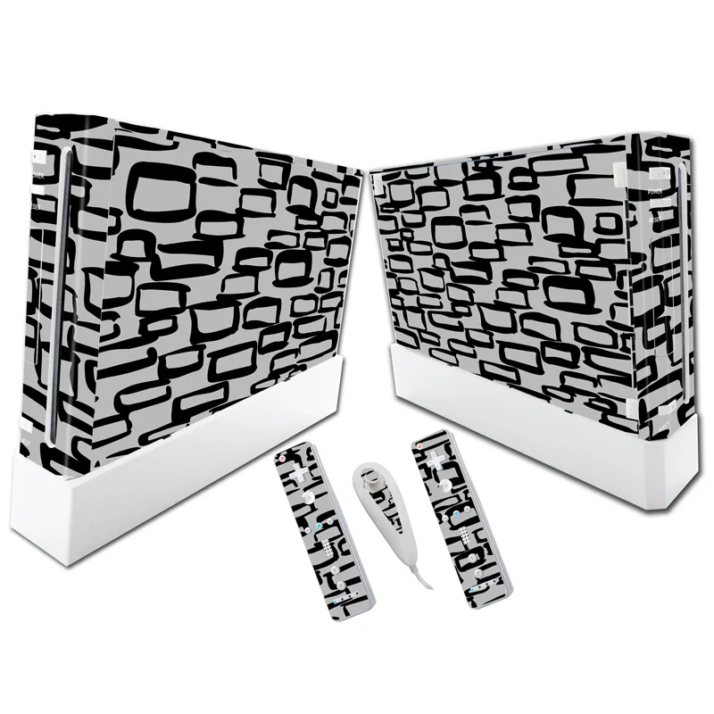 

Free Drop Shipping Design Vinyl Skin Sticker For Wii Console Cover with 2 Remotes Controller Skins For Nintendo Wii Decal