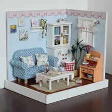 Вместе счастливый момент DIY гостиная f005кукольный домик деревянная миниатюрная мебель ручной работы популярное здание Рождественский подарок на день рождения
