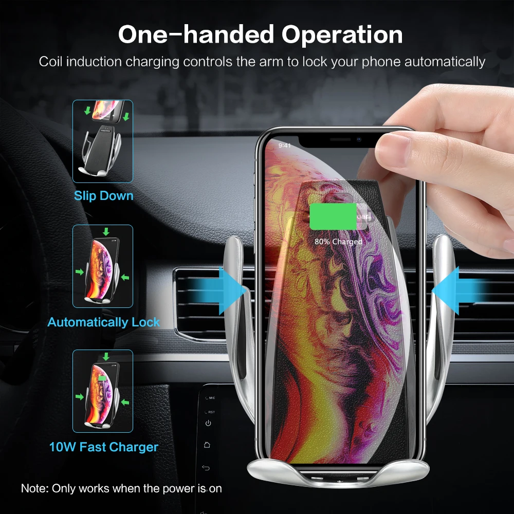 Floveme Infrarot Touch Auto Telefon Halter Drahtlose Lade Für iPhone Samsung 360 Navigation Auto ha
