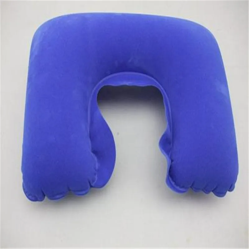 1* надувная u-образная Подушка под шею дорожная подушка для шеи надувная подушка для отдыха для самолета - Цвет: Royal blue