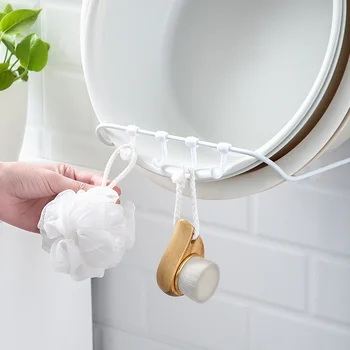 

Wall-mounted Washbasin Stand Iron Free Nail Multi-function Bathroom Storage Washbasin Storage Rack Household Washbasin Hook