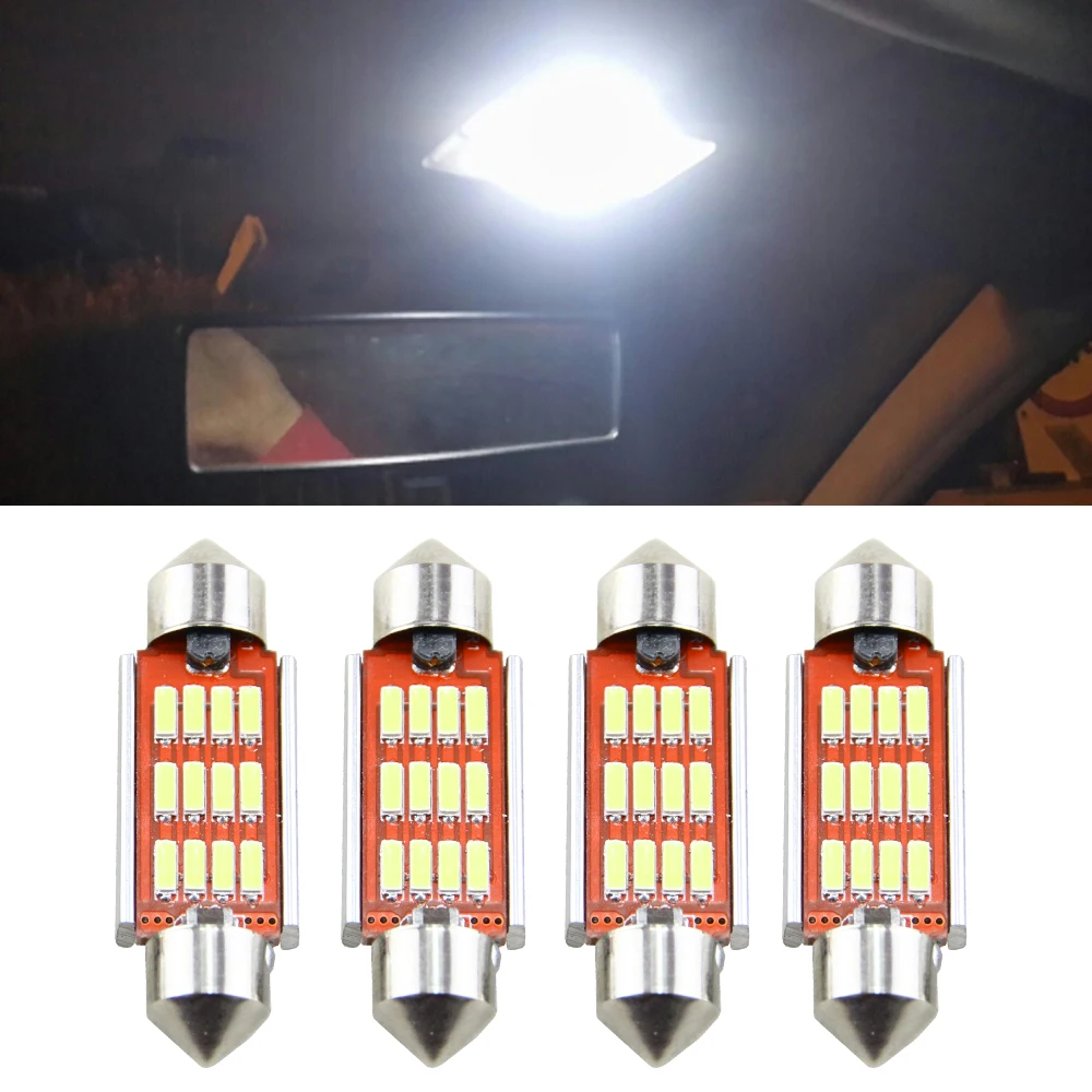 

4x 39mm 4014 12SMD Canbus No Error 12V Auto Car C5W 569 578 579 211-2 Festoon Lights Bulb LED Door Lamp White