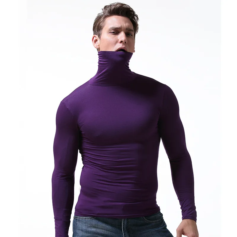 Underwear men modal elastic tight undershirt high neck long johns soft and breathable shapers