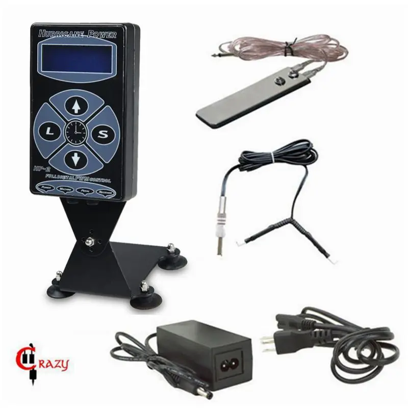Hurricane HP-2 Tattoo Power Supply Kit LCD Display Digital Dual Tattoo Power Supply With Clip Cord&Foot Pedal Tattoo Kit Hurricane HP-2 Tattoo Power Supply Kit LCD Display Digital Dual Tattoo Power Supply With Clip Cord&Foot Pedal Tattoo Kit