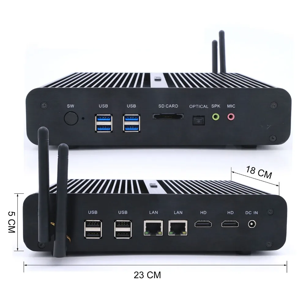 Hystou мини пк Windows 10 i7 5500U i5 5200U i3 5005U Barebone minipc HTPC Intel Nuc Fanless для linux pfsence мини пк