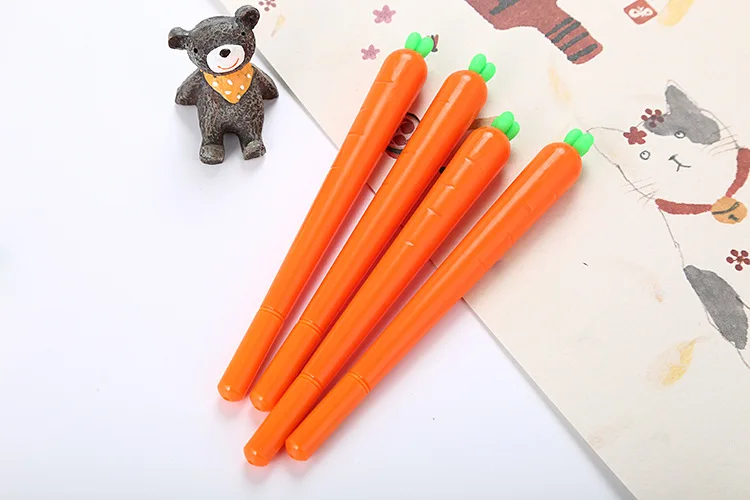 1 шт. творческий мультфильм моделирование морковь нейтральная ручка прекрасный узнать канцелярские Waterborne иглы трубки Черный офис подпись ручка