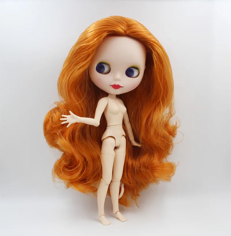 Blythedoll маленьких orange волосы без челки, пупсы, 19 совместных куклы, матовое лицо основа куклы, может изменить тело