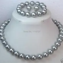AAA 10 мм серое Жемчужное ожерелье браслет серьги набор бусины ювелирные изделия натуральный камень ручной работы украшения MY4292 цена