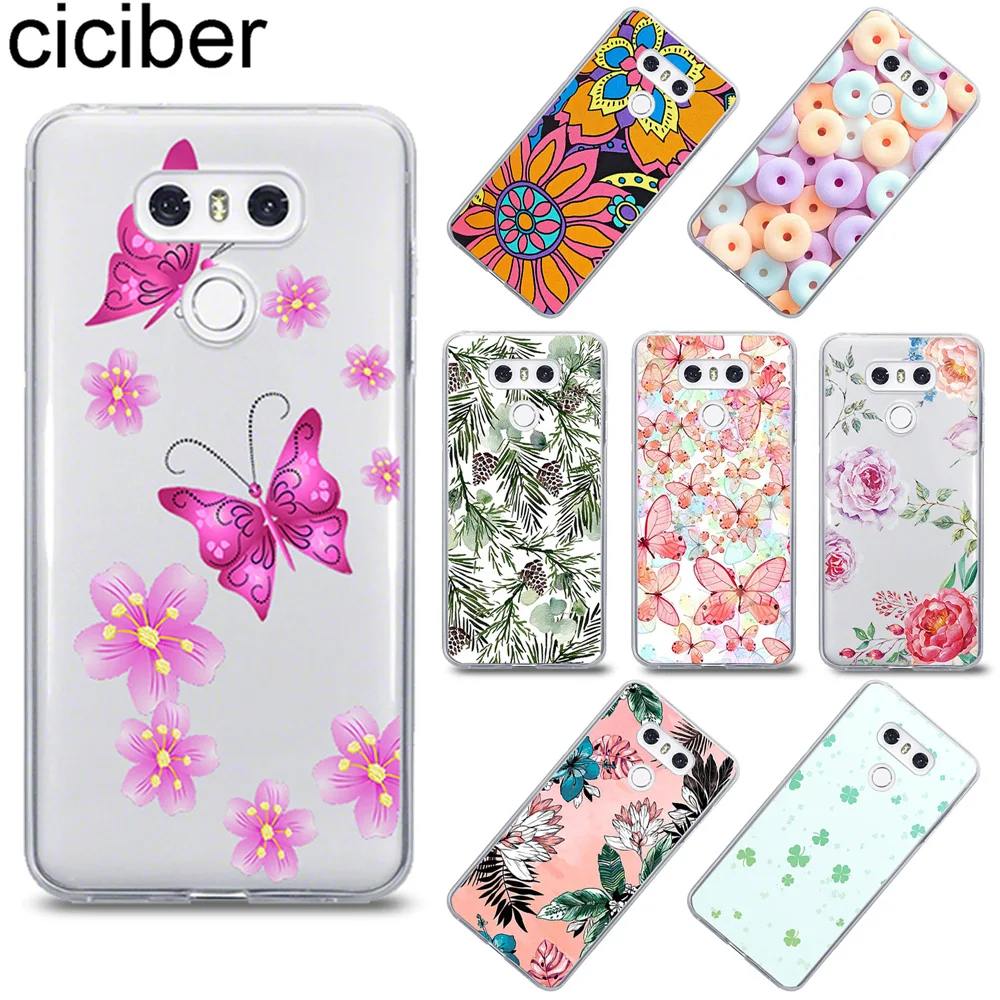 

ciciber Floral Butterfly for LG G6 G7 G5 G4 V20 V30 V35 V40 THINQ Soft Phone Case for LG K8 K7 K10 K4 2017 2018 K9 K11 Plus Capa