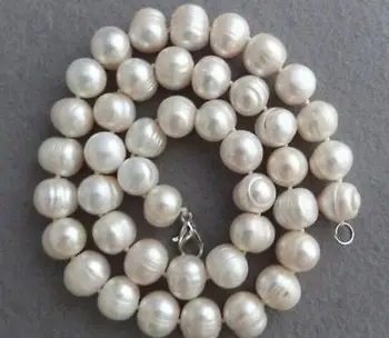 

Natural 10-11MM huge (thread) White South Sea Pearl Necklace 18inch