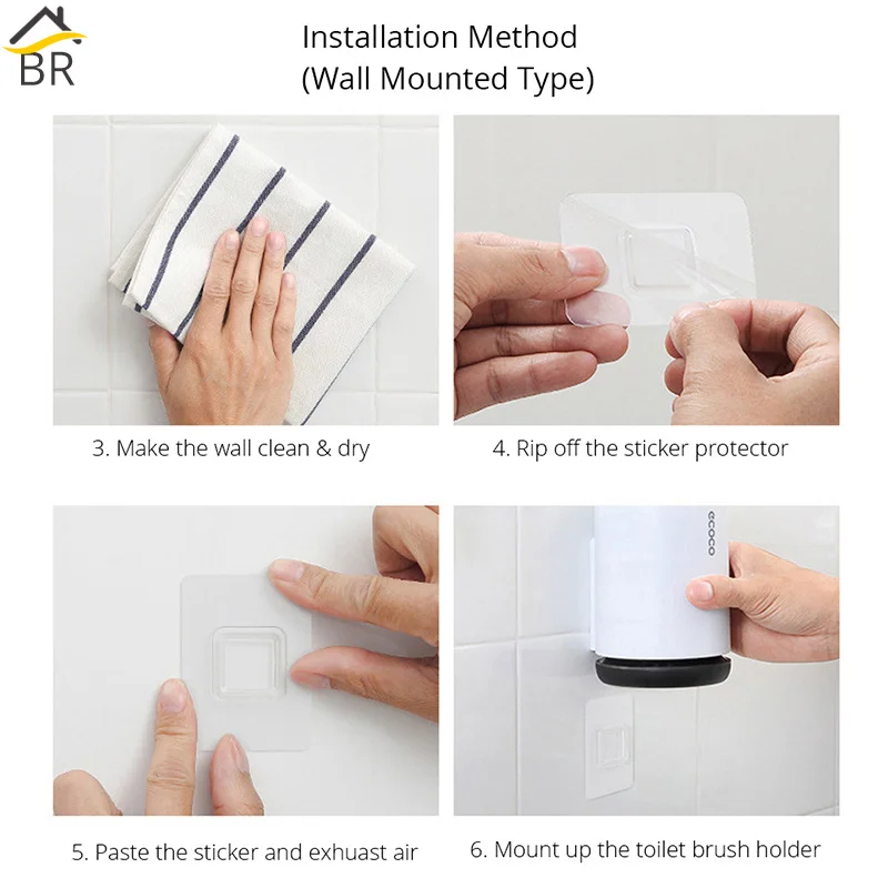 BR 1 шт. Монтажная наклейка для определенного набора туалетной щетки и многофункциональная коробка для салфеток для ванной комнаты