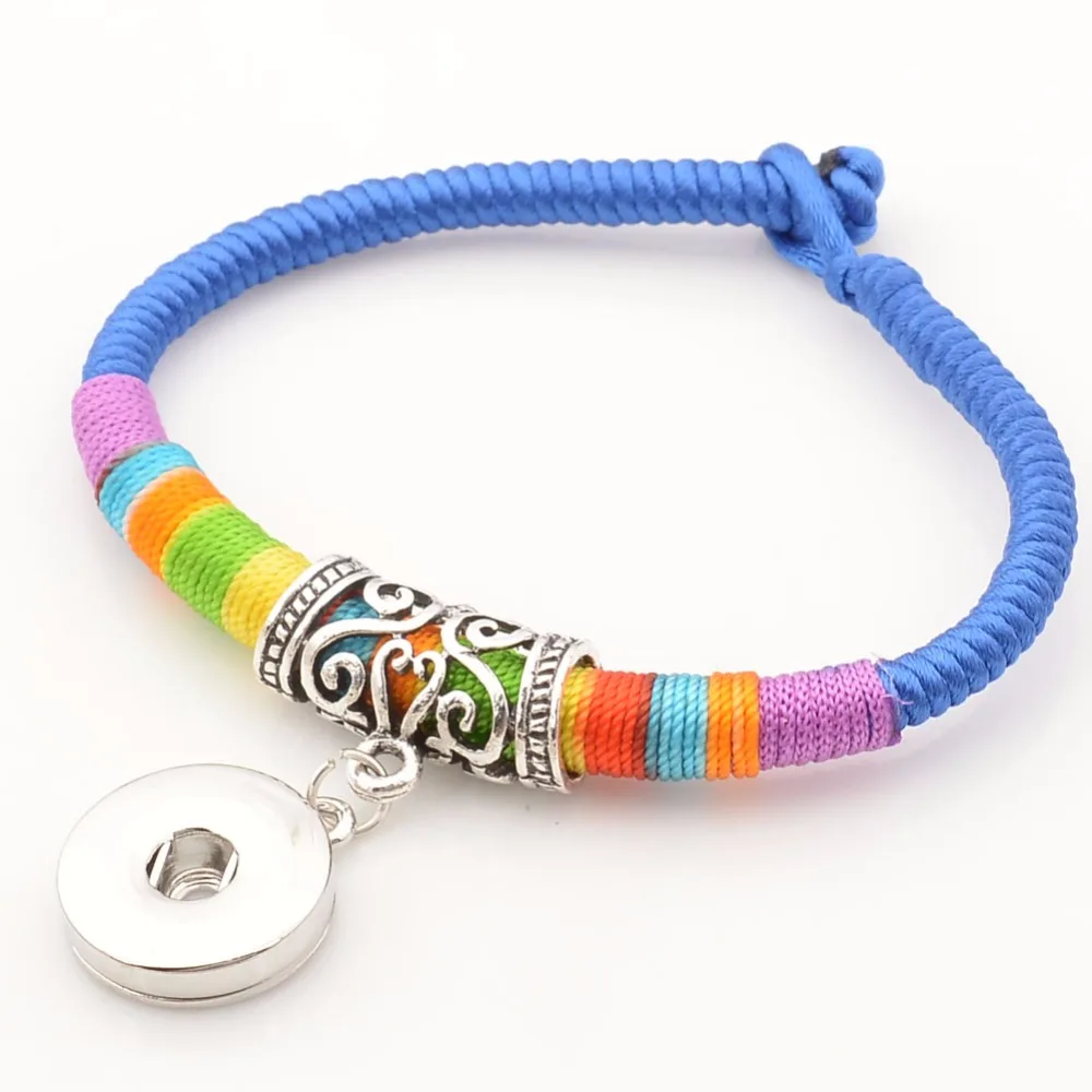 19cm multicolor snap Bracelet, snap button bracelets For Women Fit 18mm button NB5206in Charm