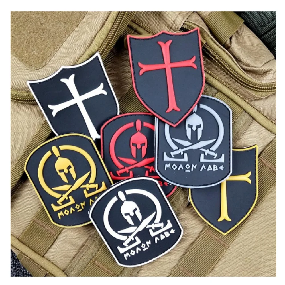

3D PVC high quality glue armband The temple Crusades patches Spartan patches Tactical morale armband badges