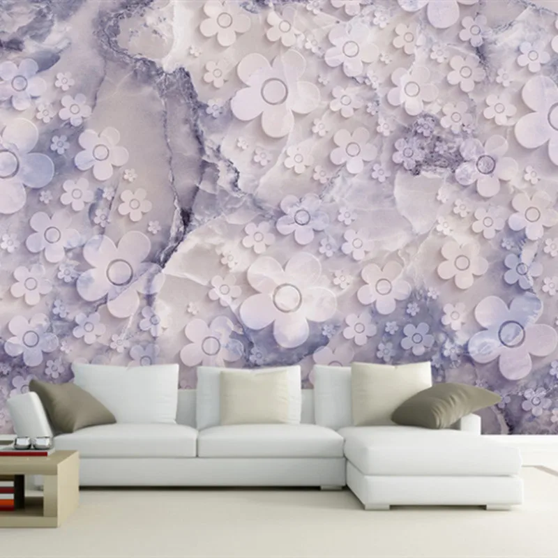 Custom Large 3D Wallpapers Purple Flowers Photo Wallpapers for Living Room Bedroom 3D Wall Murals Nature Home Decor Wall Papers Custom Large 3D Wallpapers Purple Flowers Photo Wallpapers for Living Room Bedroom 3D Wall Murals Nature Home Decor Wall Papers