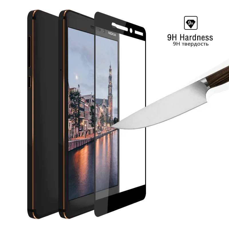 Закаленное стекло для Nokia 6 2018 TA 1054 защита экрана полное покрытие второе поколение
