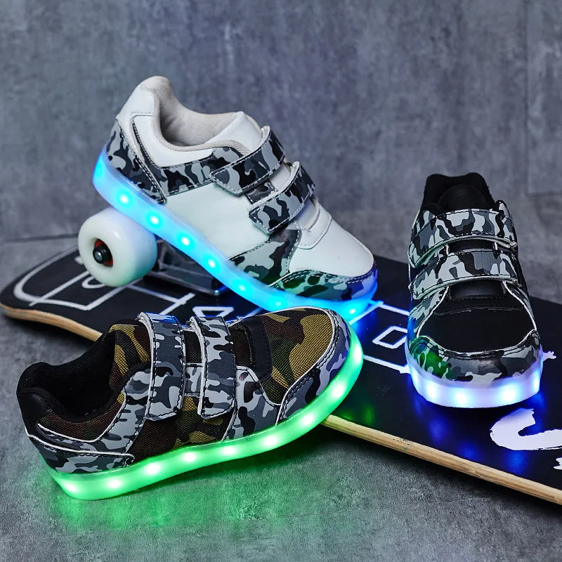 Goedkoop Maat 25 37 USB Opladen Kinderen Jongens Schoenen met Zool Enfant Led Licht Gloeiende Lichtgevende Sneakers voor Meisjes Schoenen kids Led Schoenen