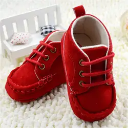 Осенняя хлопковая неглубокая детская обувь на шнуровке на осень-зиму, теплая обувь высокого качества для маленьких девочек