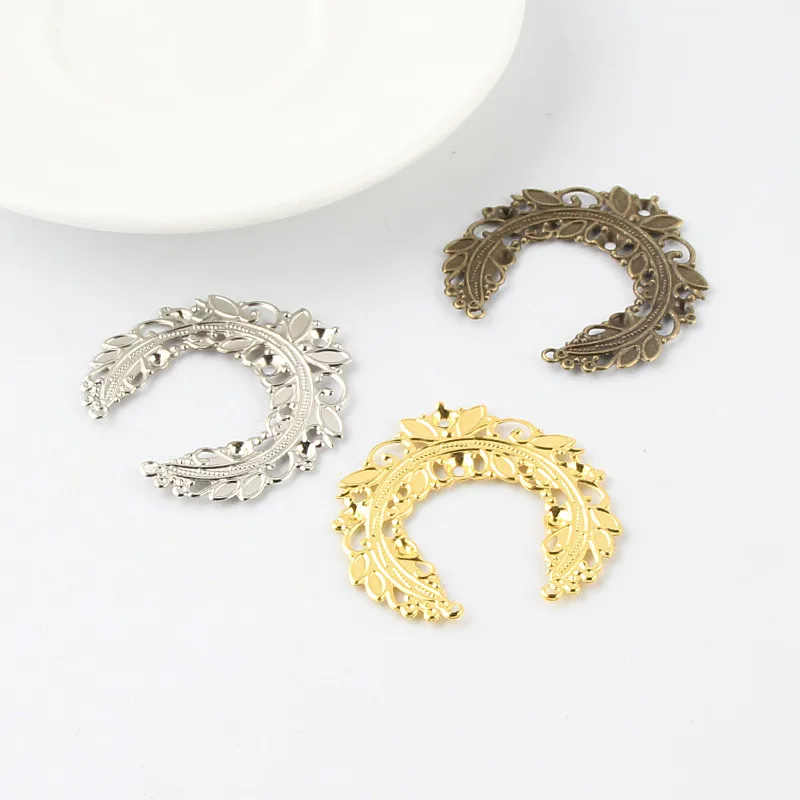 

20pcs Filigree Wraps Spacer Connectors 16MM Charm Metal Pendant Crafts Connector For Jewelry Making Accessories DIY